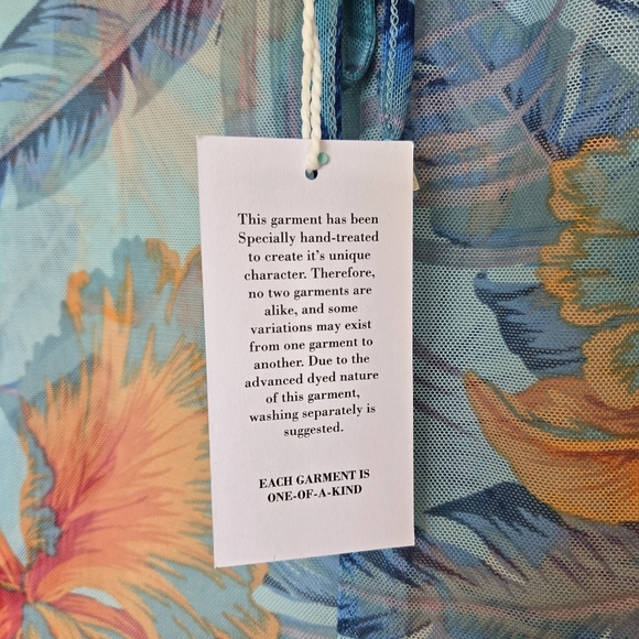 Shore Life Sheer Mesh Floral Coverup Pants Women's 2X Retro Tropical Hawaiian - Picture 5 of 13